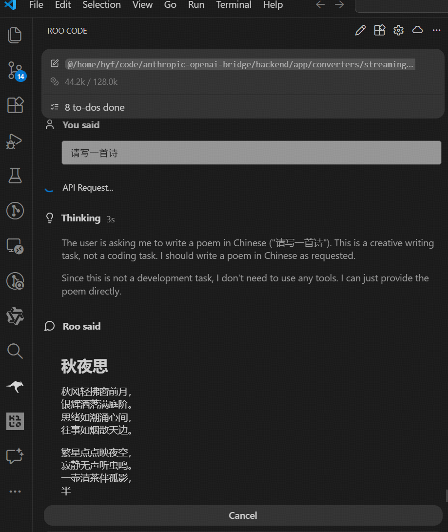 Roo Code Coding 展示
